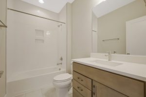 Coastal-style dining area in the Foxmoor floor plan home