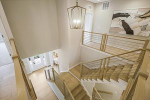 Modern living room in the Foxmoor floor plan home