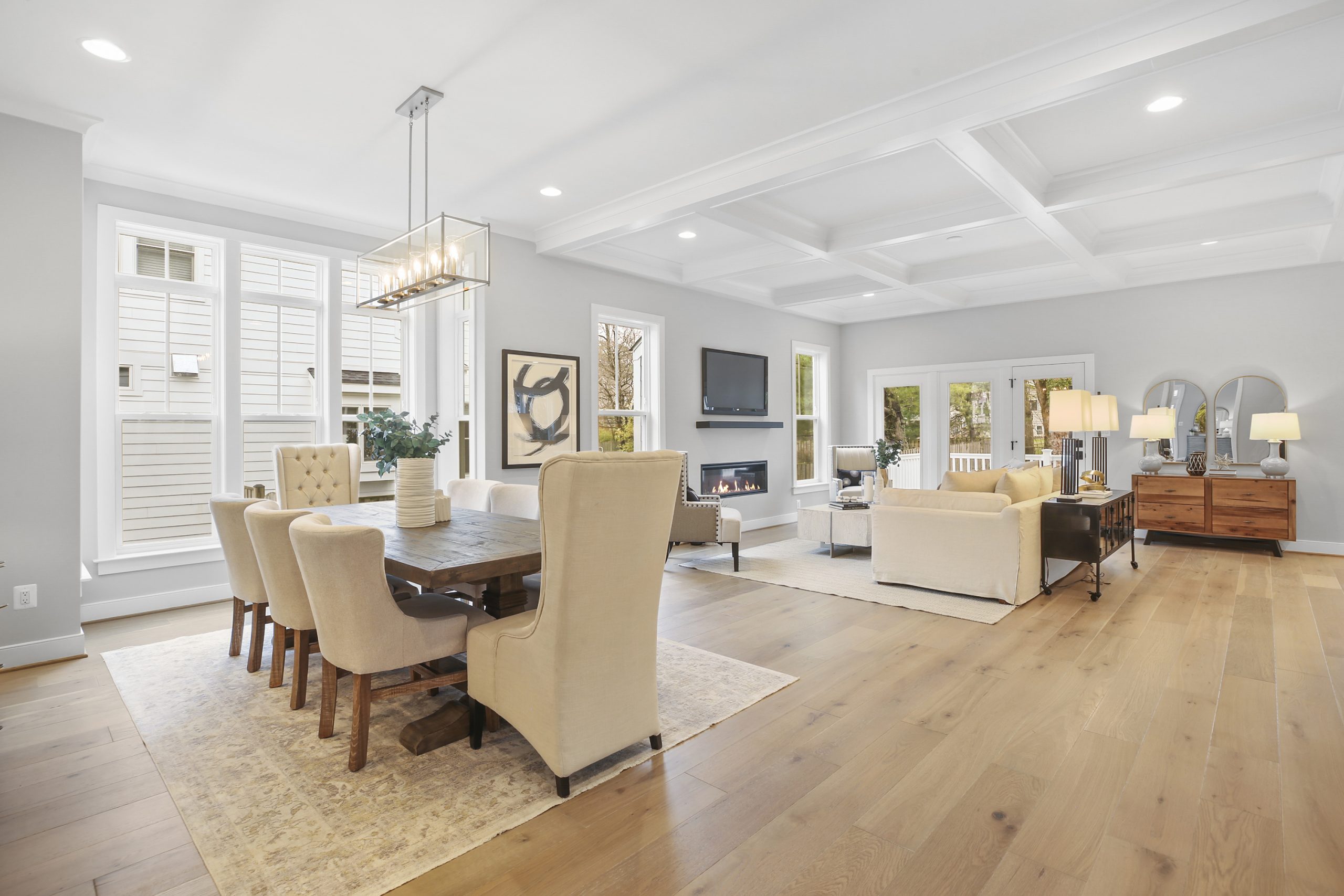 Modern living room in Dickens quick-move-in home