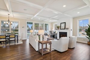 Modern main-level family room in the Bayberry floor plan home
