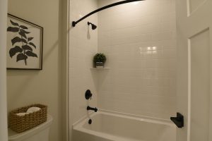 Modern upper-level bathroom in the Bayberry floor plan home