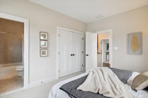 Cozy upper-level bedroom in the Bayberry floor plan home